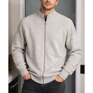 NWT INC International Concepts Light Gray Full-Zip Sweater XXL